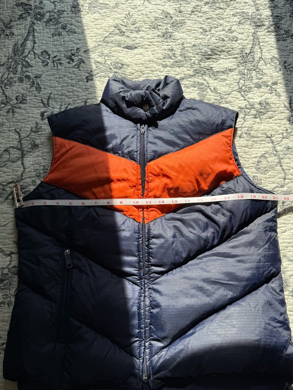 Mountain Goat by White Stag Down Filled Navy and Orange Men’s Puffer Vest - Picture 8 of 9